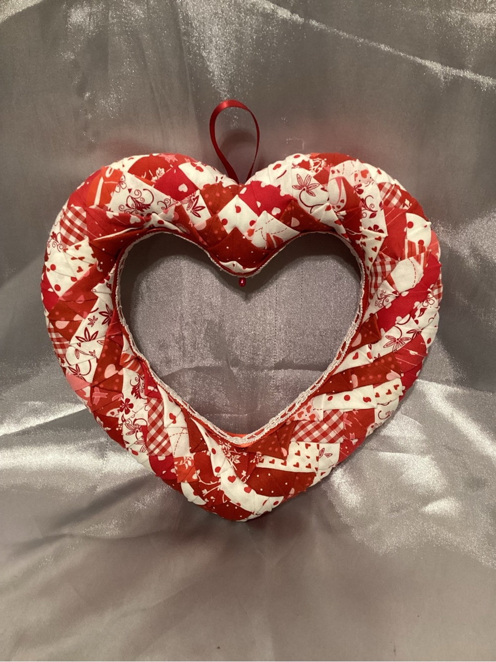 Hand Quilted Heart Wreath